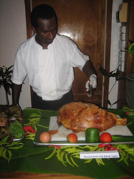 0503 feast.JPG - Melanesian feast cooked in leaves buried in the ground